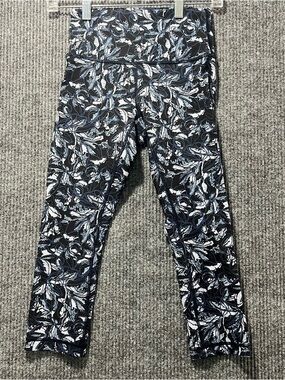Lululemon Dark Blue Floral-Print Leggings